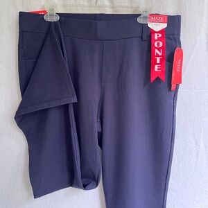 Maze Collection Pull On Bootcut Pants Women's XL Navy Blue Stretch Waistband